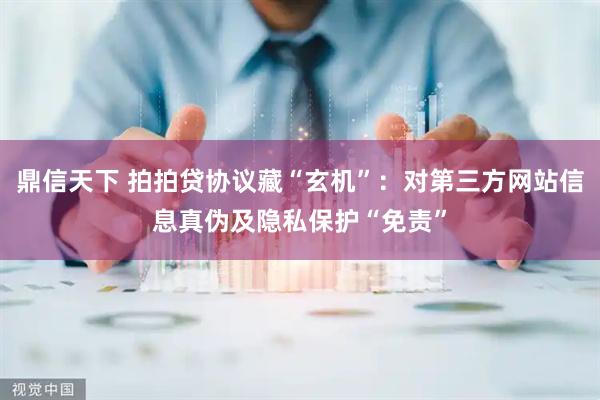 鼎信天下 拍拍贷协议藏“玄机”：对第三方网站信息真伪及隐私保护“免责”
